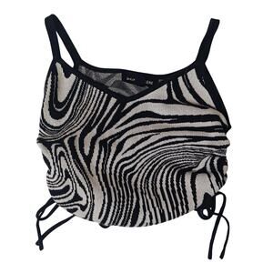 Small knit crop top psychedelic zebra pattern club going out